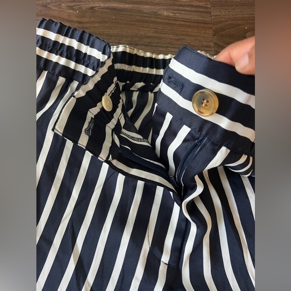 J Crew Pull-on crop pant in stripe Pant Navy Blue White - Picture 4 of 8